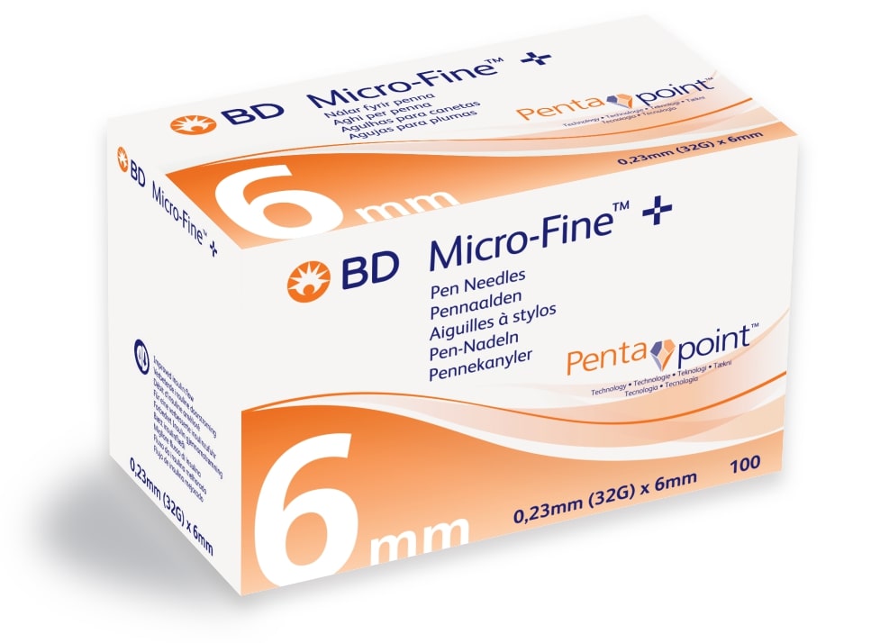 bd micro-fine (32g) 6mm 100 pieces